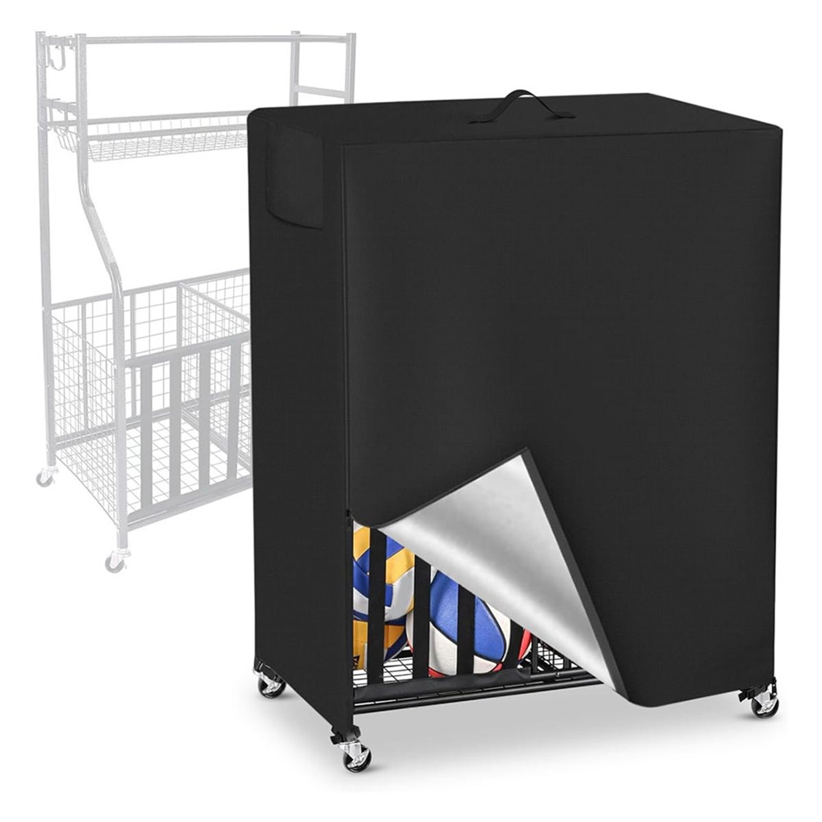 Sports Equipment Garage Organizer - Penutup Rak Bola Basket Penutup Organizer