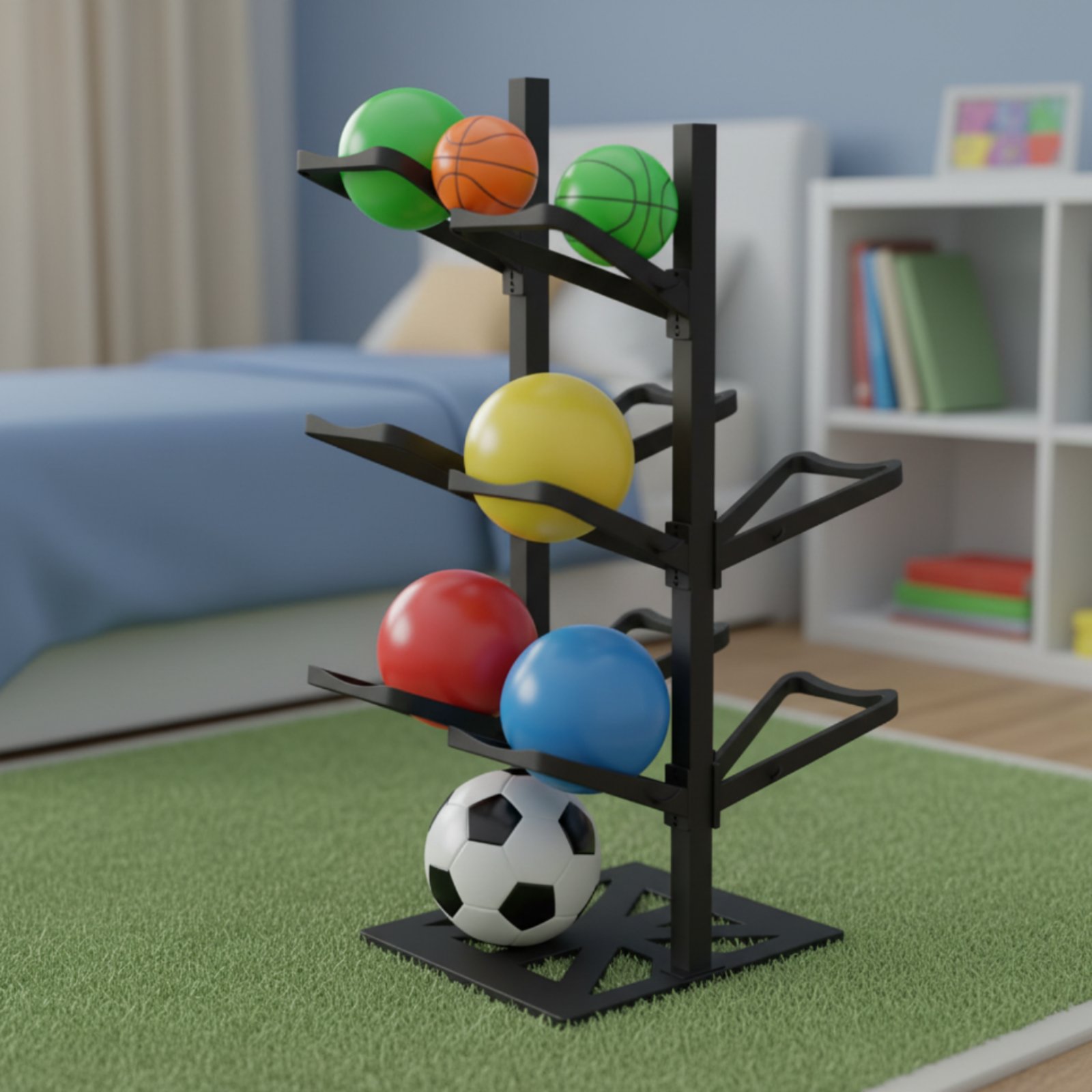 Sports Equipment Garage Organizer - Rak Bola Basket Penghemat Ruang Rak