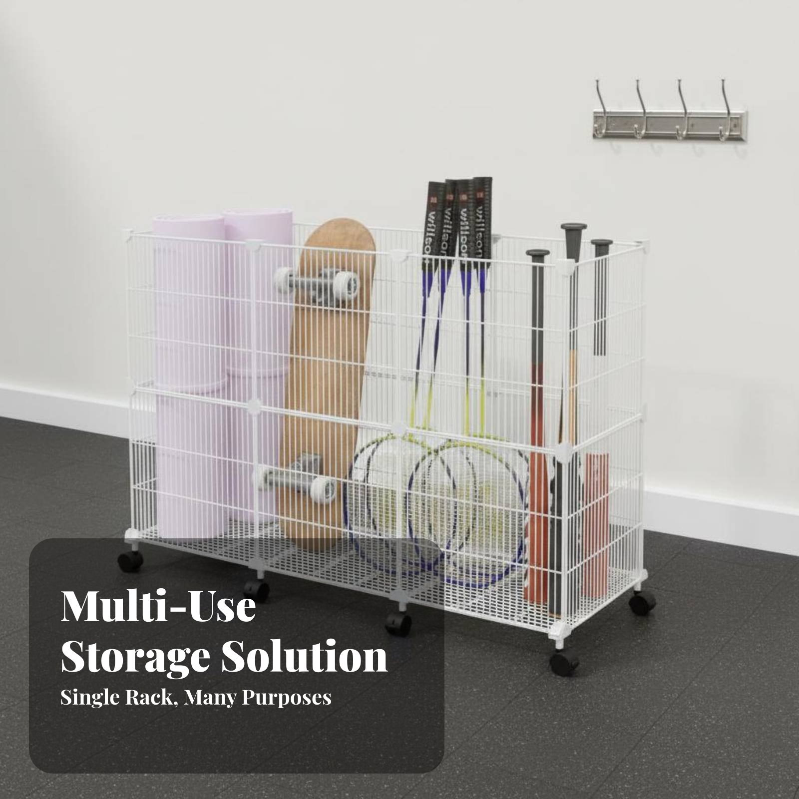 Sports Equipment Garage Organizer - Troli Penyimpanan Peralatan Olahraga, Rak Organizer