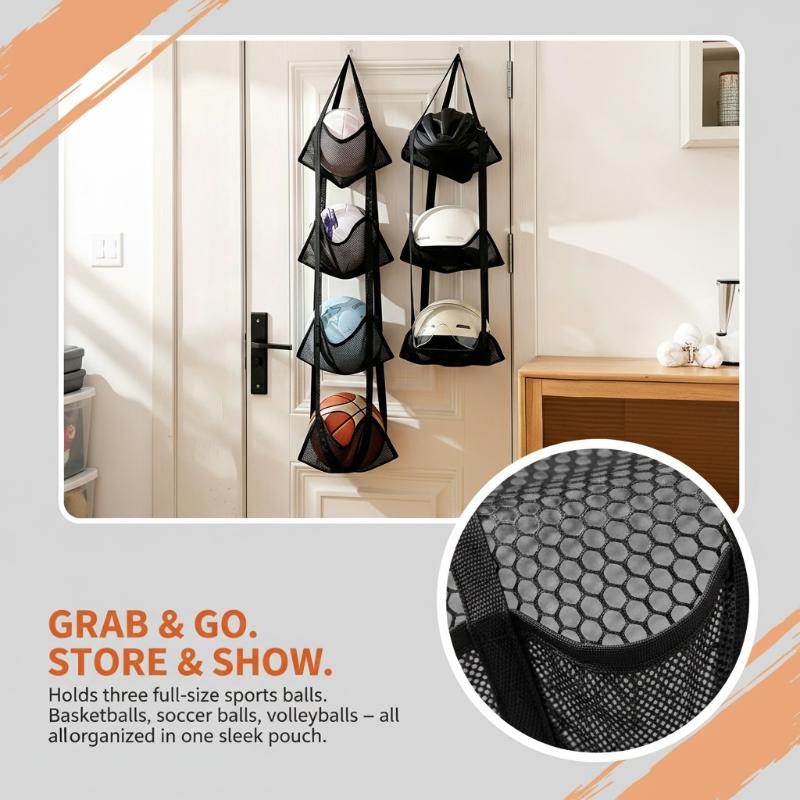 Tas Jaring Penyimpanan Bola Ba - Sports Equipment Garage Organizer ulasan dan harga