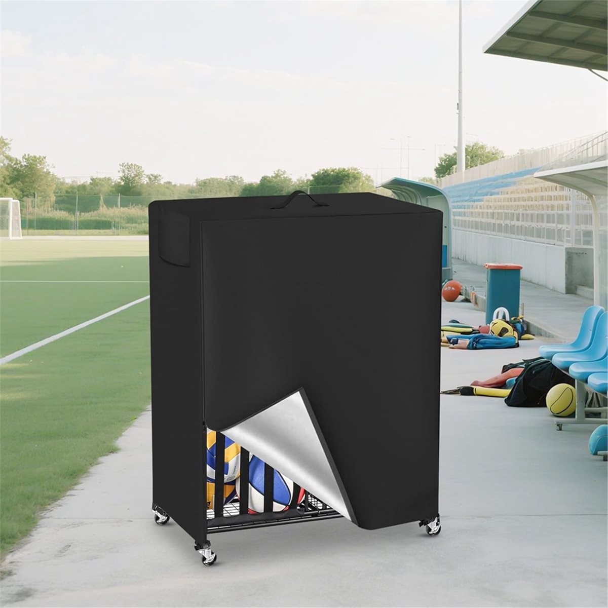 Penutup Rak Bola Basket Penutu - Sports Equipment Garage Organizer ulasan dan harga