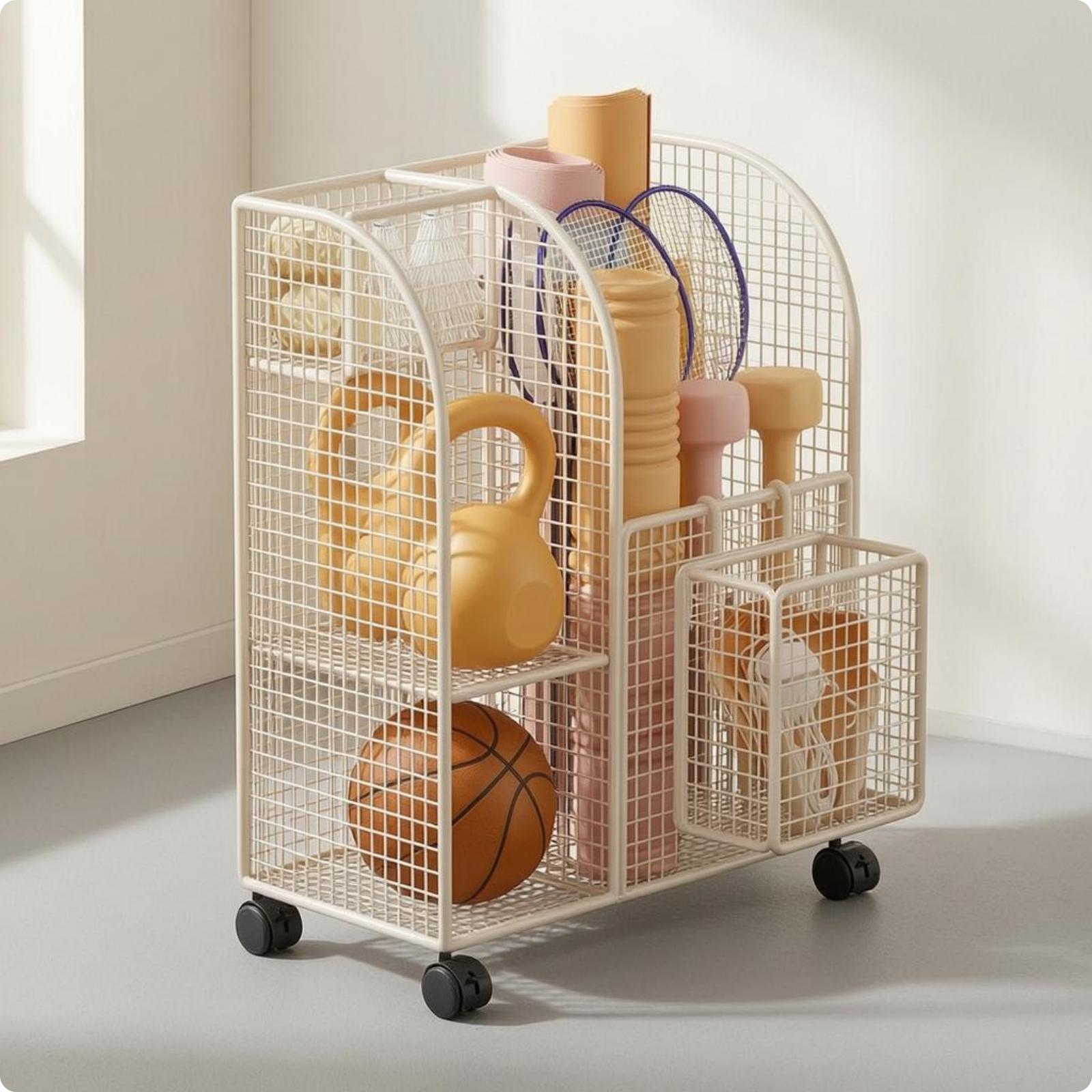 Troli Penyimpanan Kawat Logam  - Sports Equipment Home ulasan dan harga