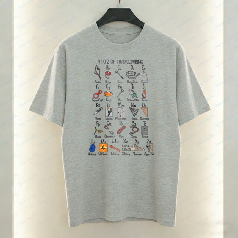 Kaos Pria Climbing Gear Alphab - Sports Equipment A To Z ulasan dan harga