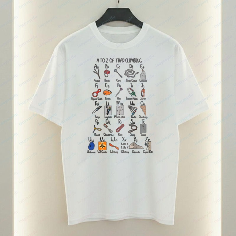Kaos Pria Climbing Gear Alphab - Sports Equipment A To Z ulasan dan harga
