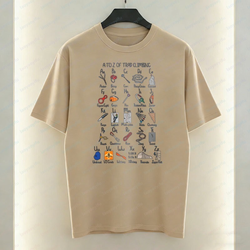 Kaos Pria Climbing Gear Alphab - Sports Equipment A To Z ulasan dan harga