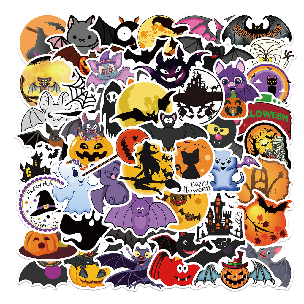 50Pcs Stiker Pola Halloween Ge - Sports Equipment Stores ulasan dan harga