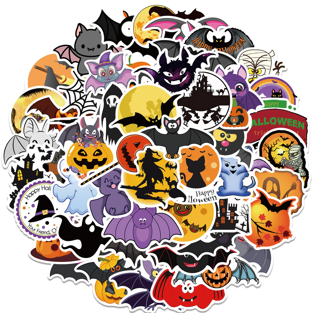 50Pcs Stiker Pola Halloween Ge - Sports Equipment Stores ulasan dan harga