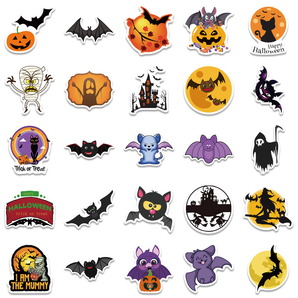 50Pcs Stiker Pola Halloween Ge - Sports Equipment Stores ulasan dan harga