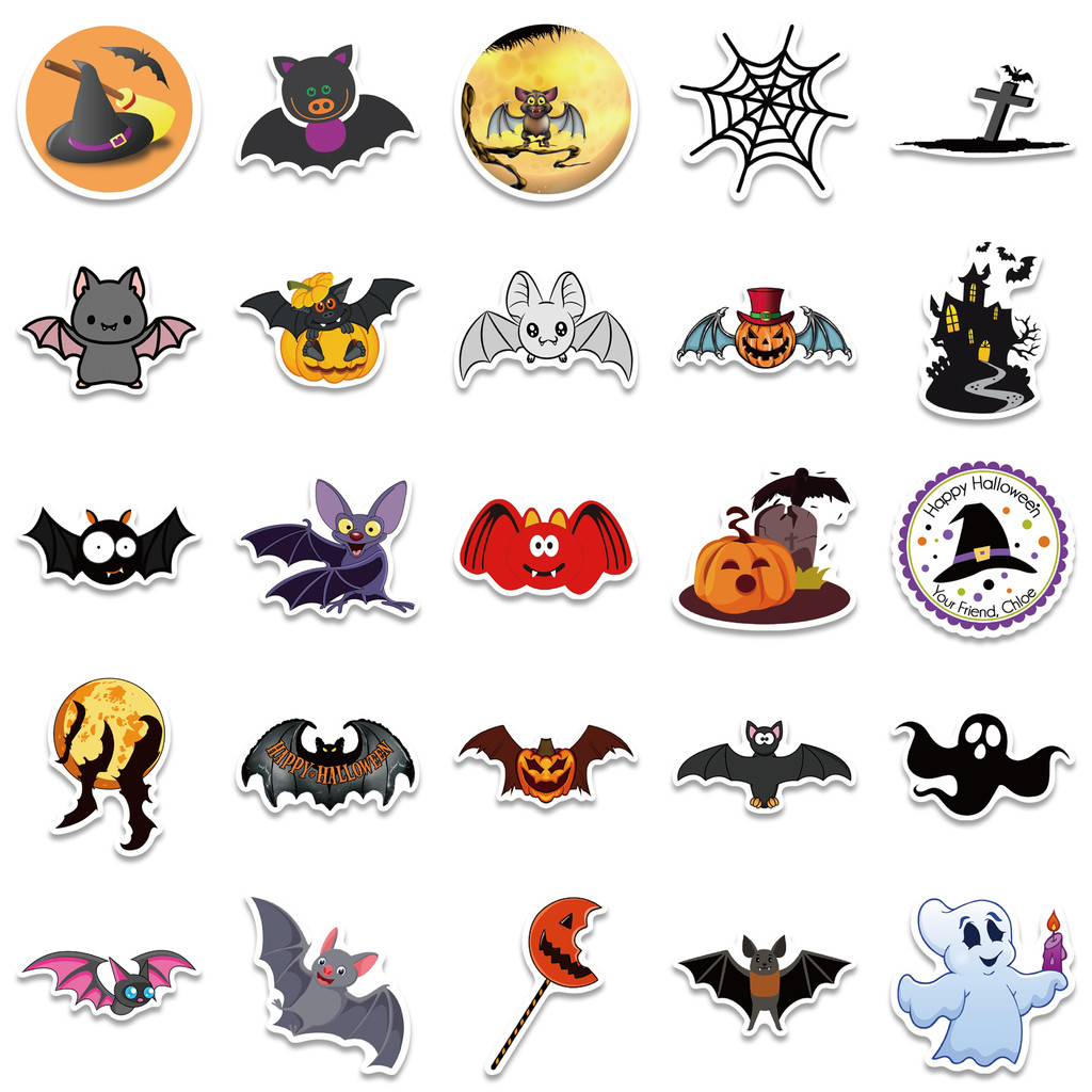 50Pcs Stiker Pola Halloween Ge - Sports Equipment Stores ulasan dan harga